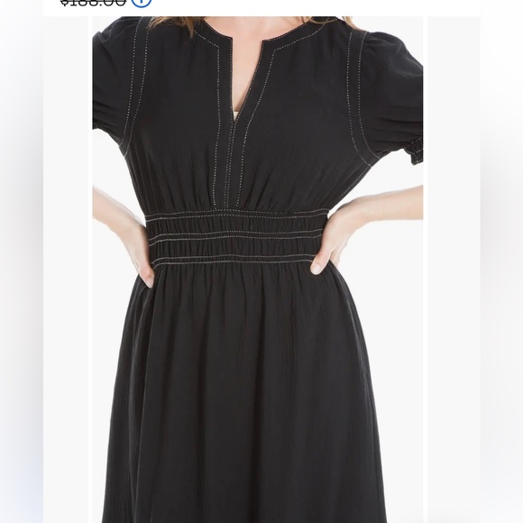 Max Studio Black Midi Dress with Ruffle Sleeves